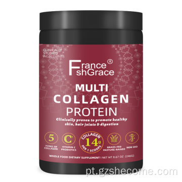 Colágeno hidrolisado com probióticos multi colágeno em pó